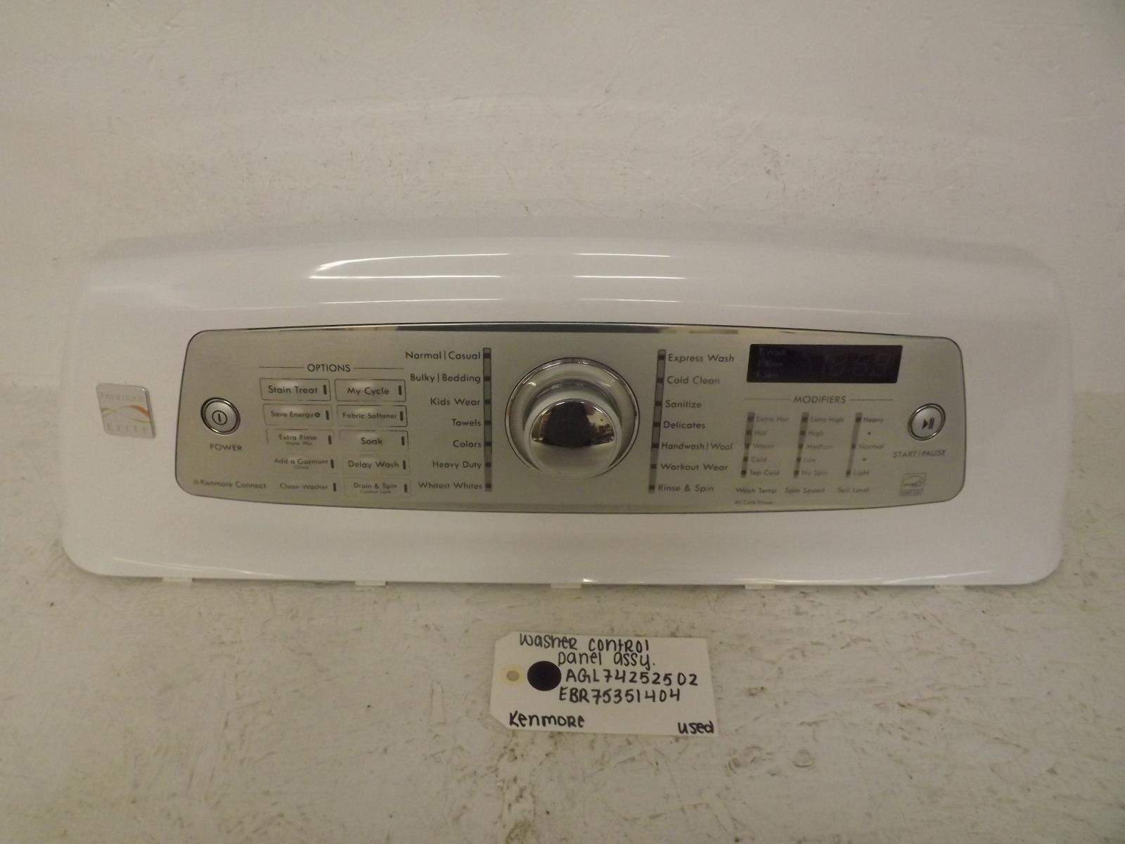 Kenmore Washer AGL74252502 EBR75351404 Control Panel Assembly Used Kenmore Washer AGL74252502 EBR75351404 Control Panel Assembly Used
